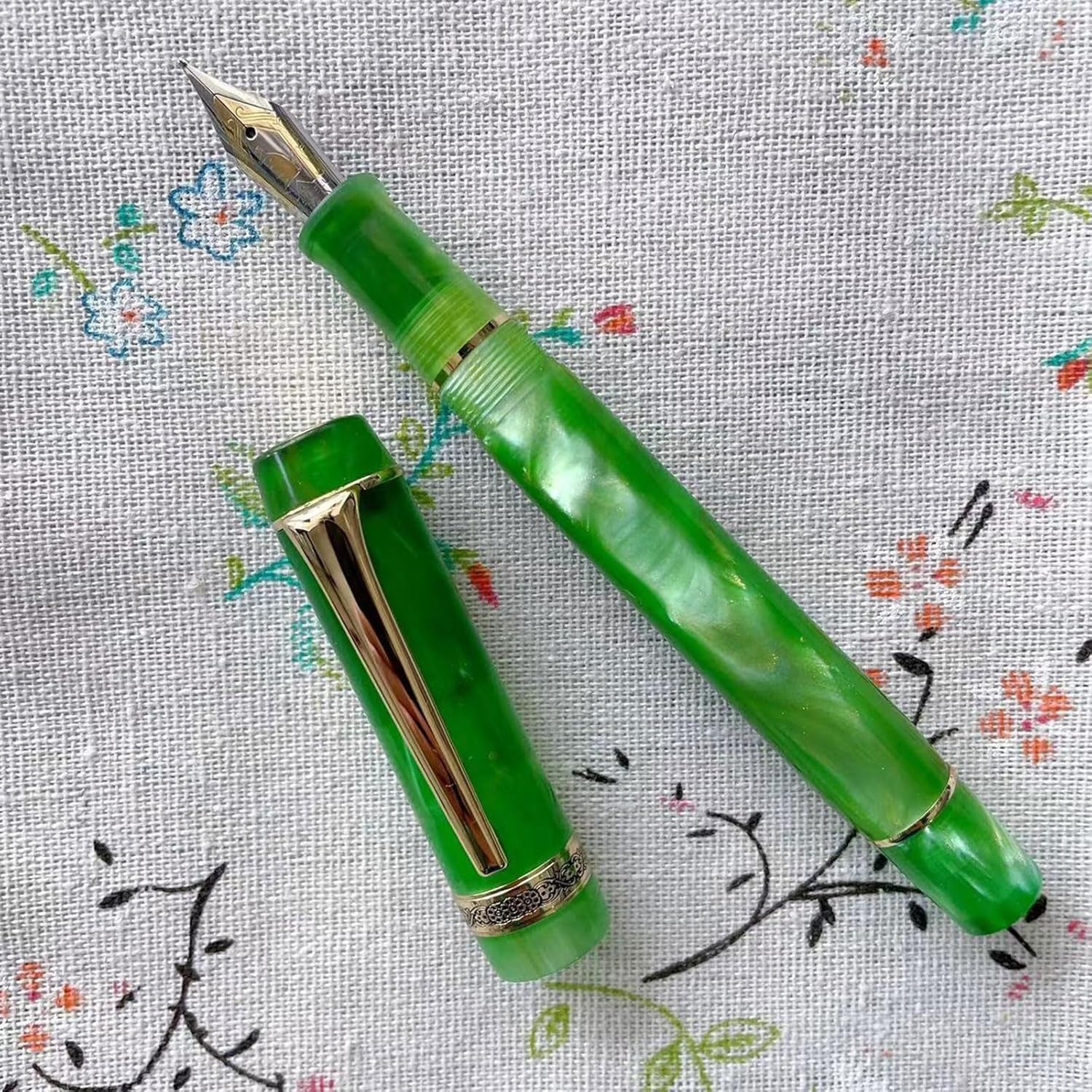 Periwinkle Silver Clip Acrylic Pen Smooth Writing for Office & School