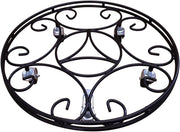 Set of 2 Heavy Duty 22" Metal Plant Pot Caddy with Wheels Black Planter Stand