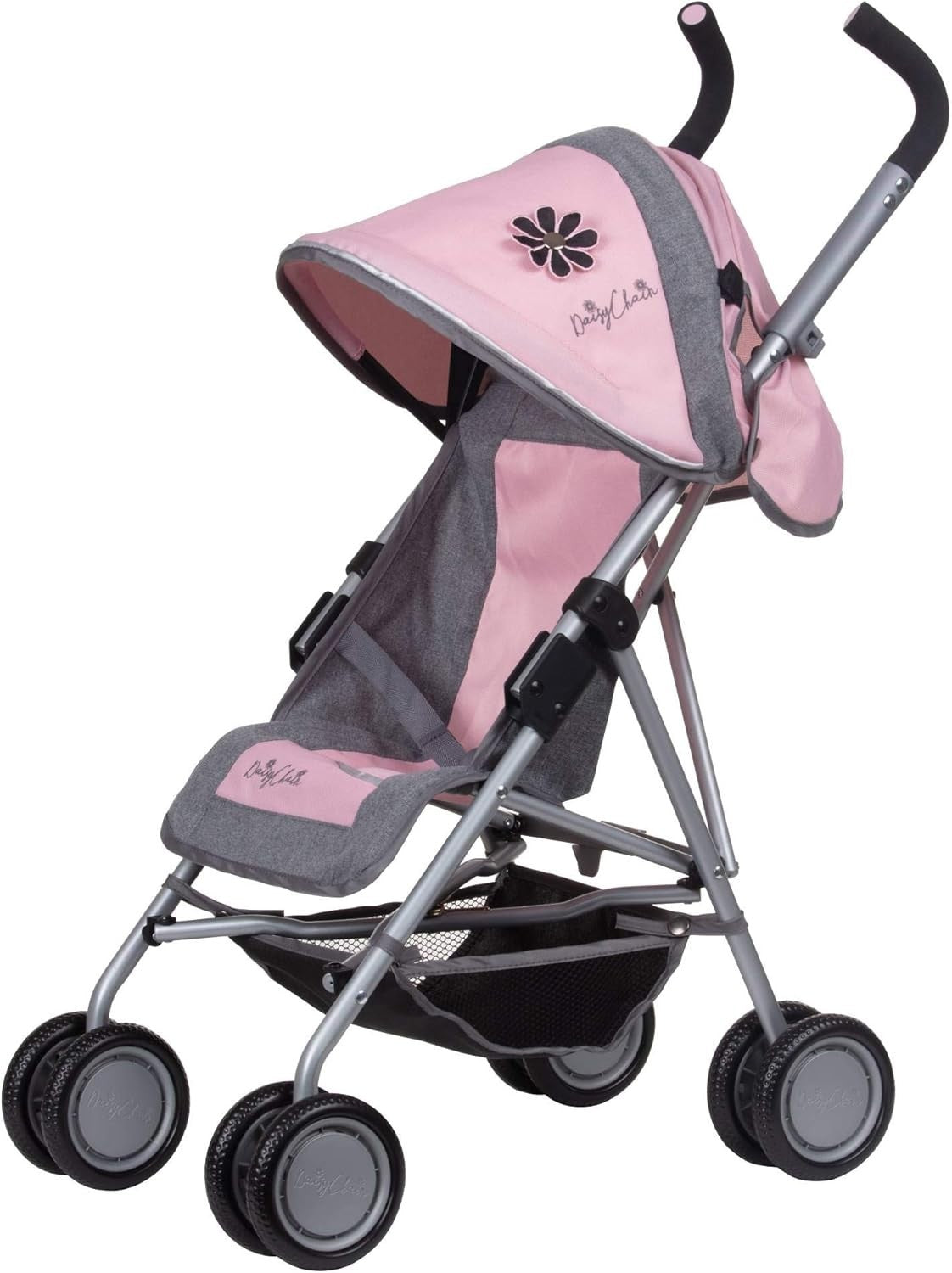 Adjustable Dolls Pushchair 76–82cm Handle, Foldable Role Play Buggy