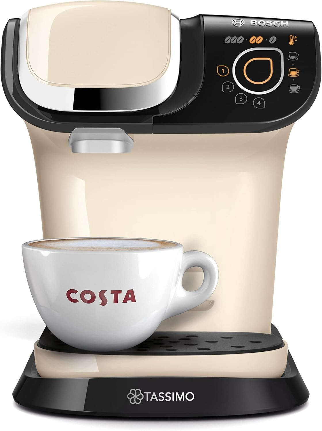 Pod Coffee Machine 1.3L Large Tank 1500W Fast Brew Auto Clean Cream Compact