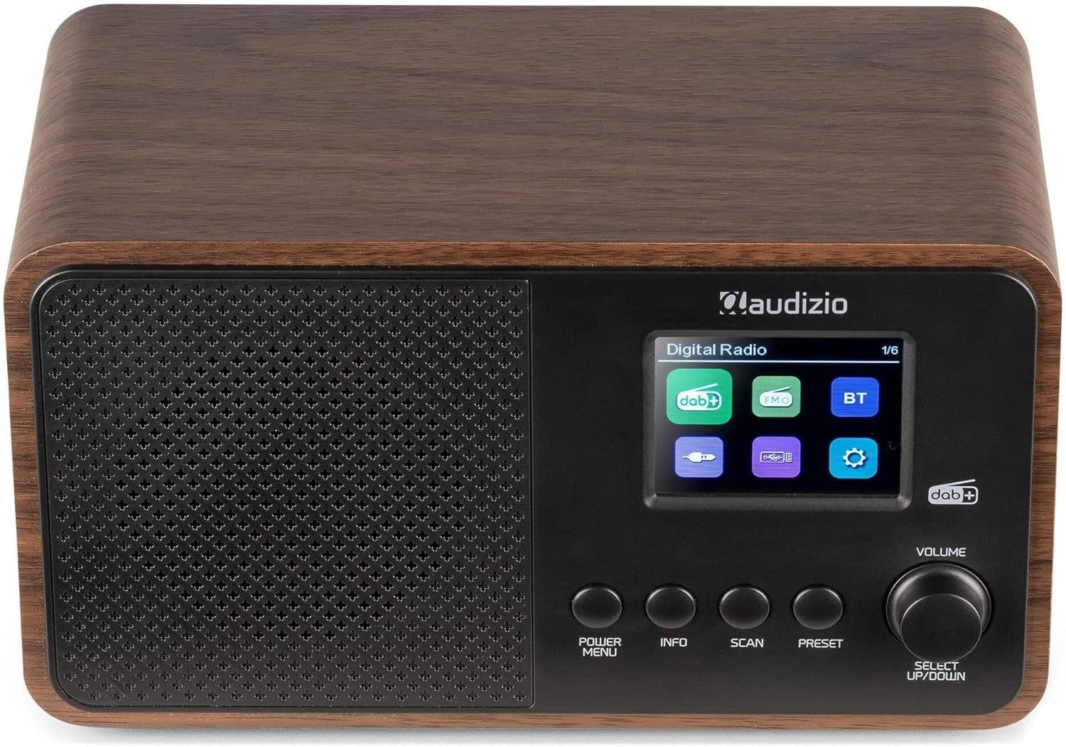 DAB+ Digital Radio Bluetooth Speaker FM USB AUX Alarm Clock Wood