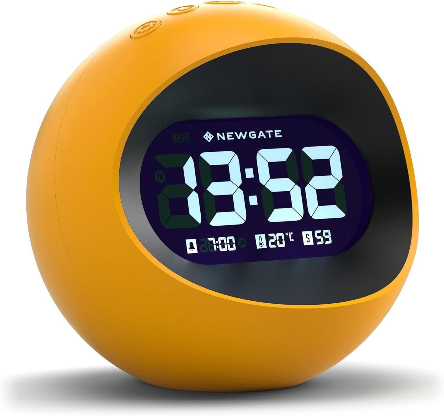 Retro Digital Alarm Clock Display Round Bedside Desk Clock Snooze