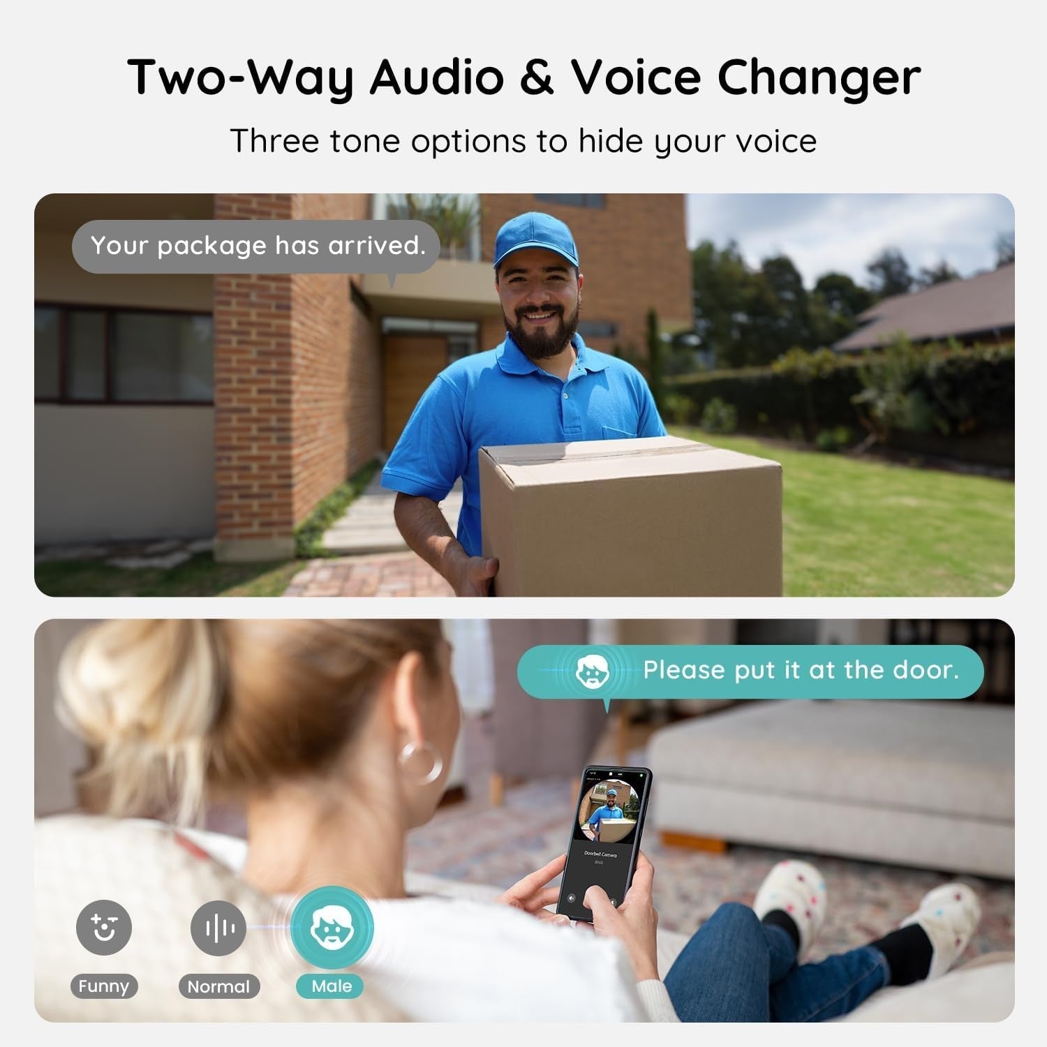 2K Wireless Video Doorbell Camera 180° View Night Vision Alexa