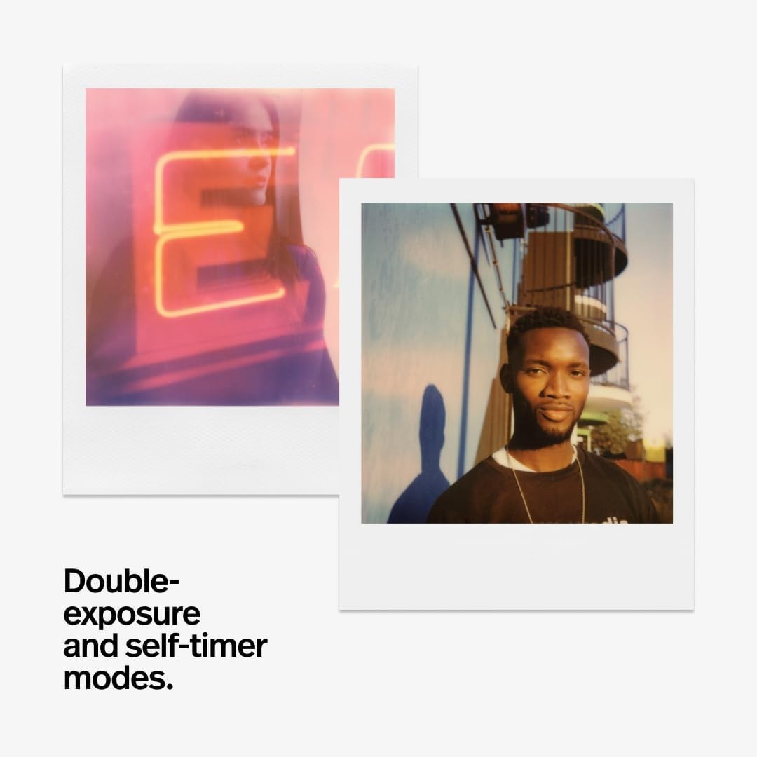Instant Camera Red USB-C Rechargeable Double Exposure Photo Camera