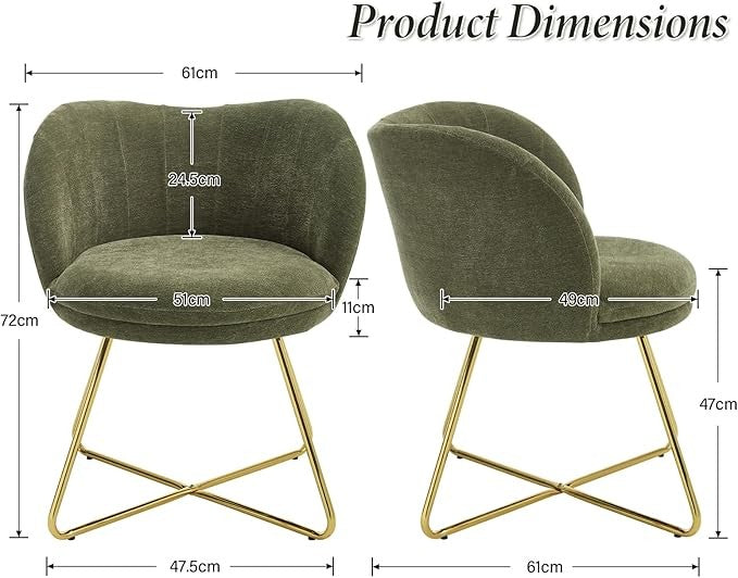 Chenille Accent Armchair Upholstered Barrel Tub Chair Green