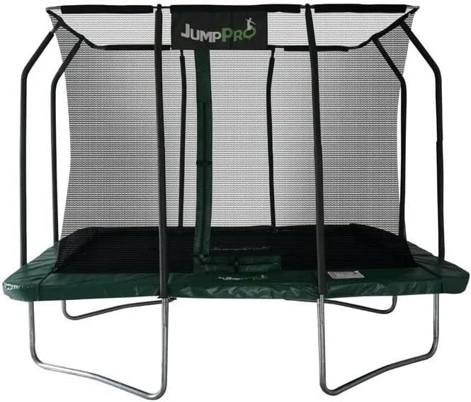Rectangular Garden Trampoline with Inner Safety Enclosure Net & Zip