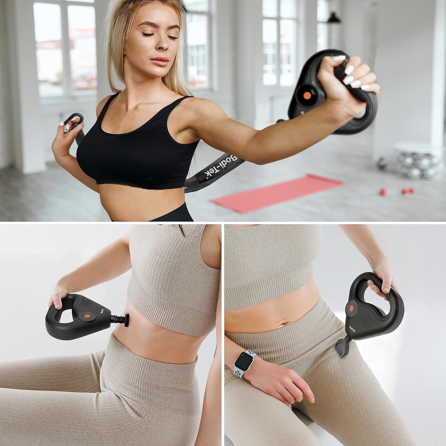 Percussion Massage Gun With Belt Deep Muscle Recovery Kit Full Body Relief