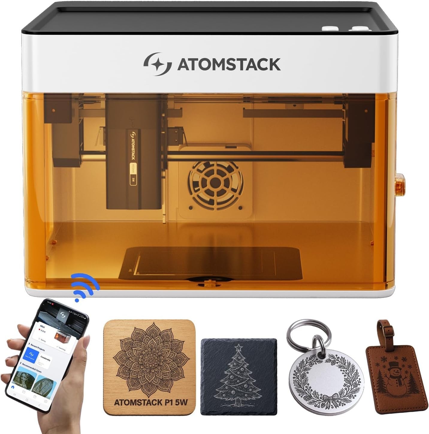 Mini Laser Engraving Machine 5W Portable Desktop Cutter 110x110mm