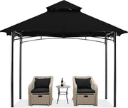 2.7x2.7M Black Outdoor Gazebo Waterproof Steel Frame Garden Party Tent