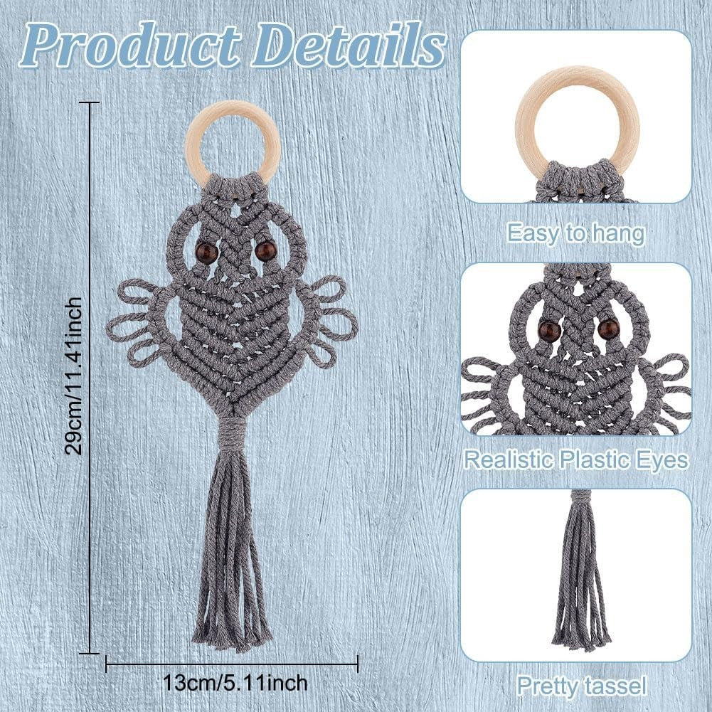 3 Set DIY Owl Macrame Kit Boho Dreamcatcher Wall Decor