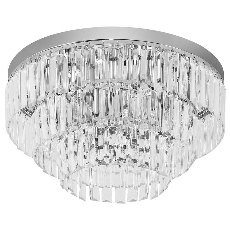 Modern Crystal Chandelier Ceiling Light 7 Bulb Flush Mount 40cm for Lounge