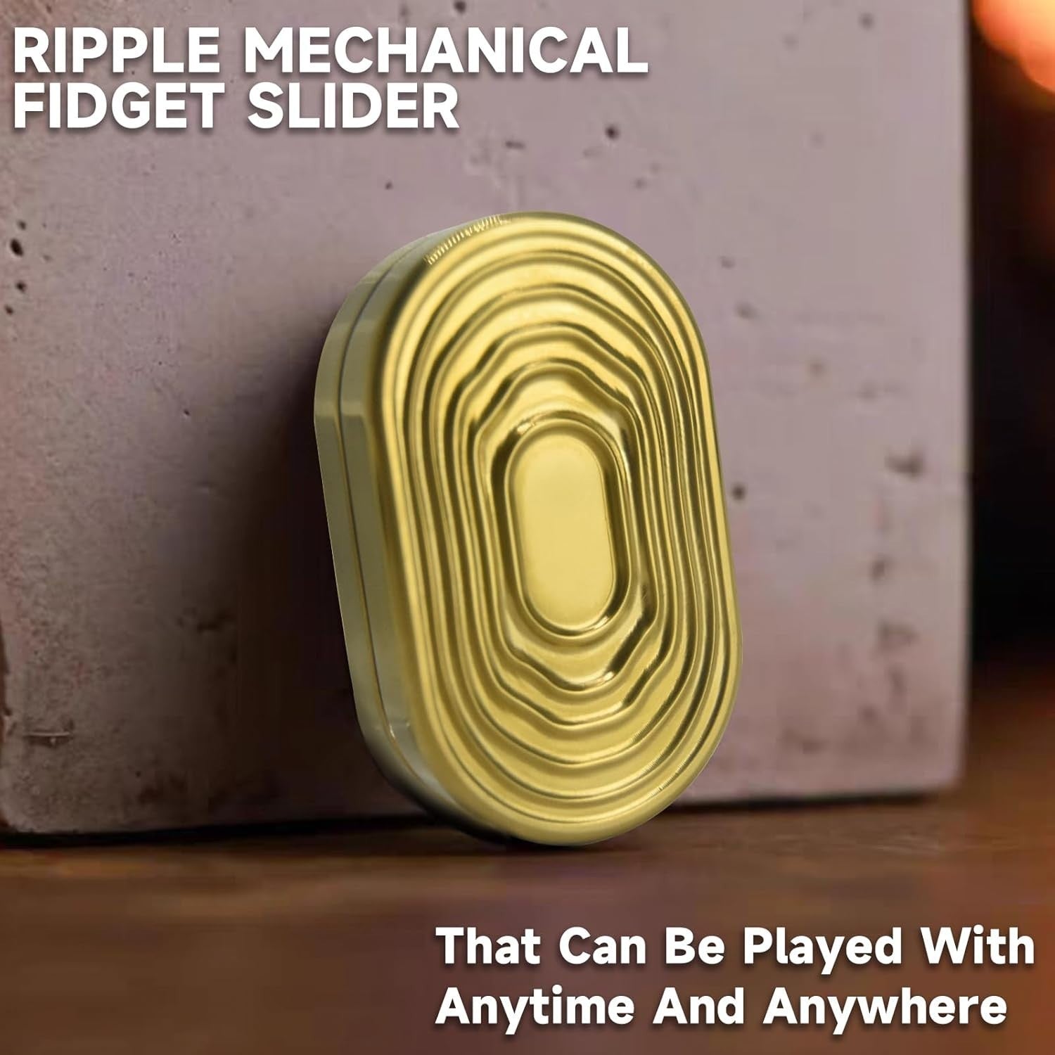 Golden Stainless Steel Ripple Fidget Slider Mechanical EDC Stress Relief