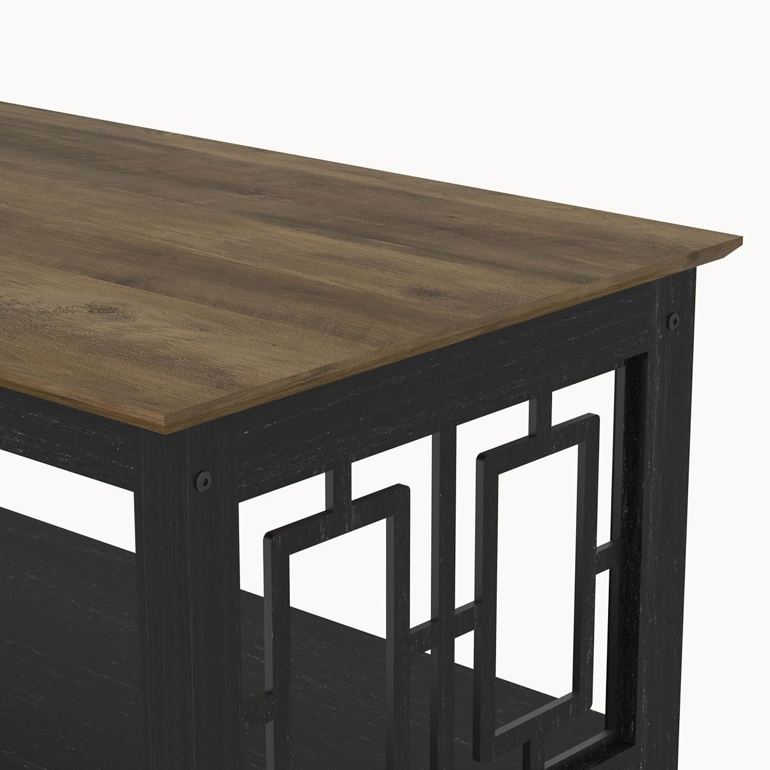 Modern Storage Coffee Table Black Oak Finish 90x50x44cm Space Saver