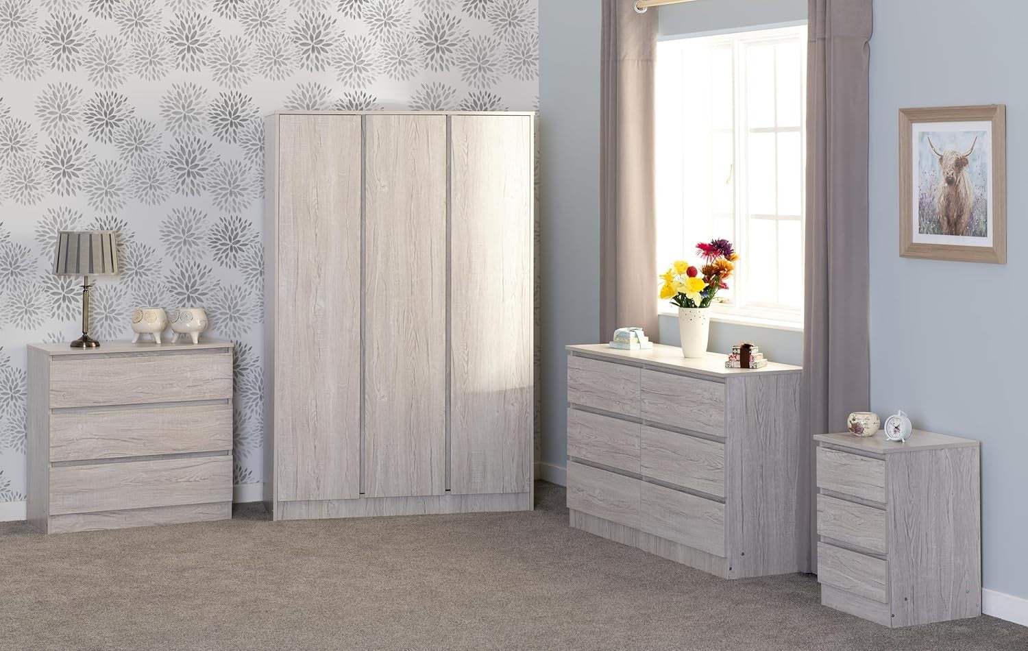 4 Drawer Chest Urban Snow Bedroom Storage Cabinet Modern Tall Unit