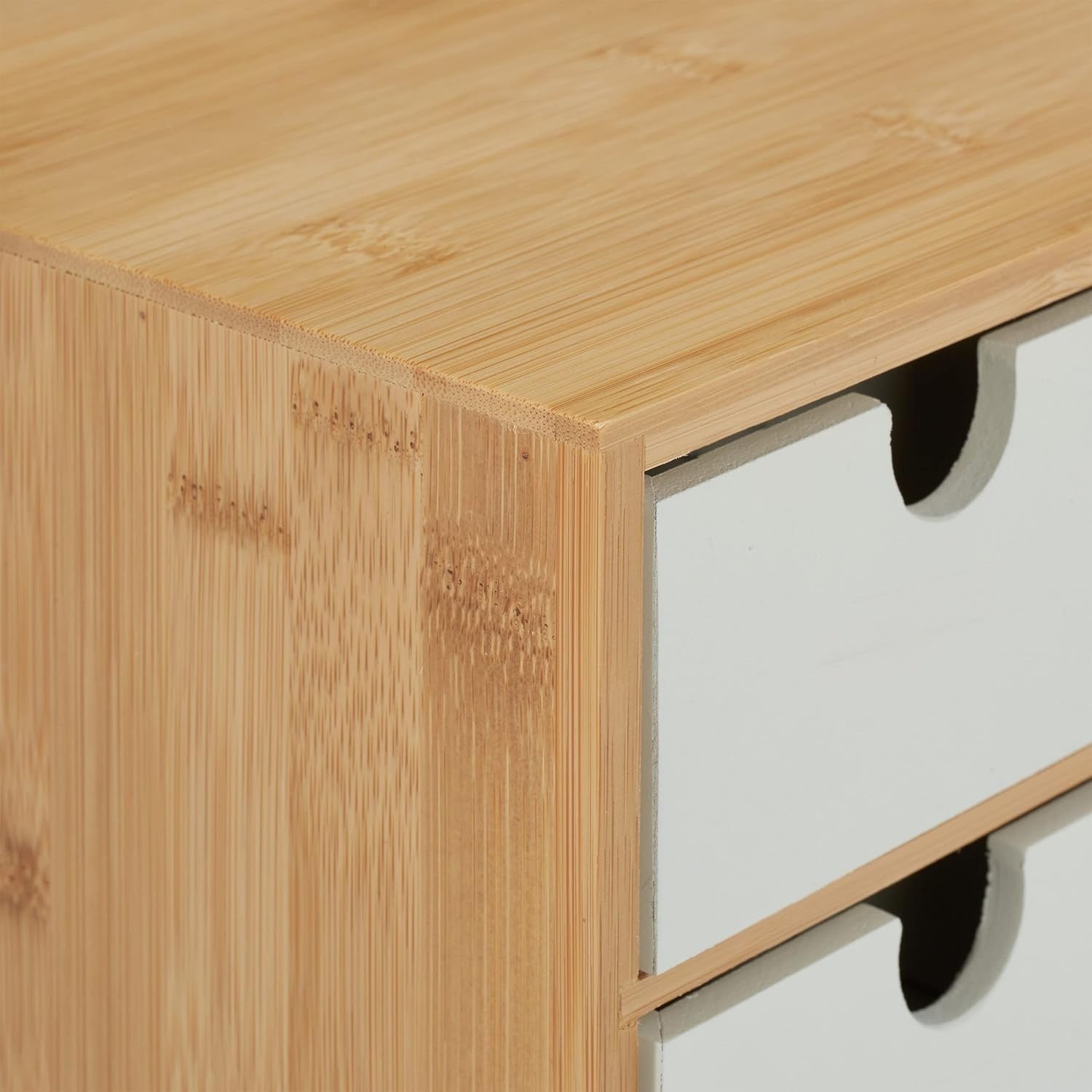 3-Drawer Bamboo & MDF Desk Organiser – Office Supplies Storage