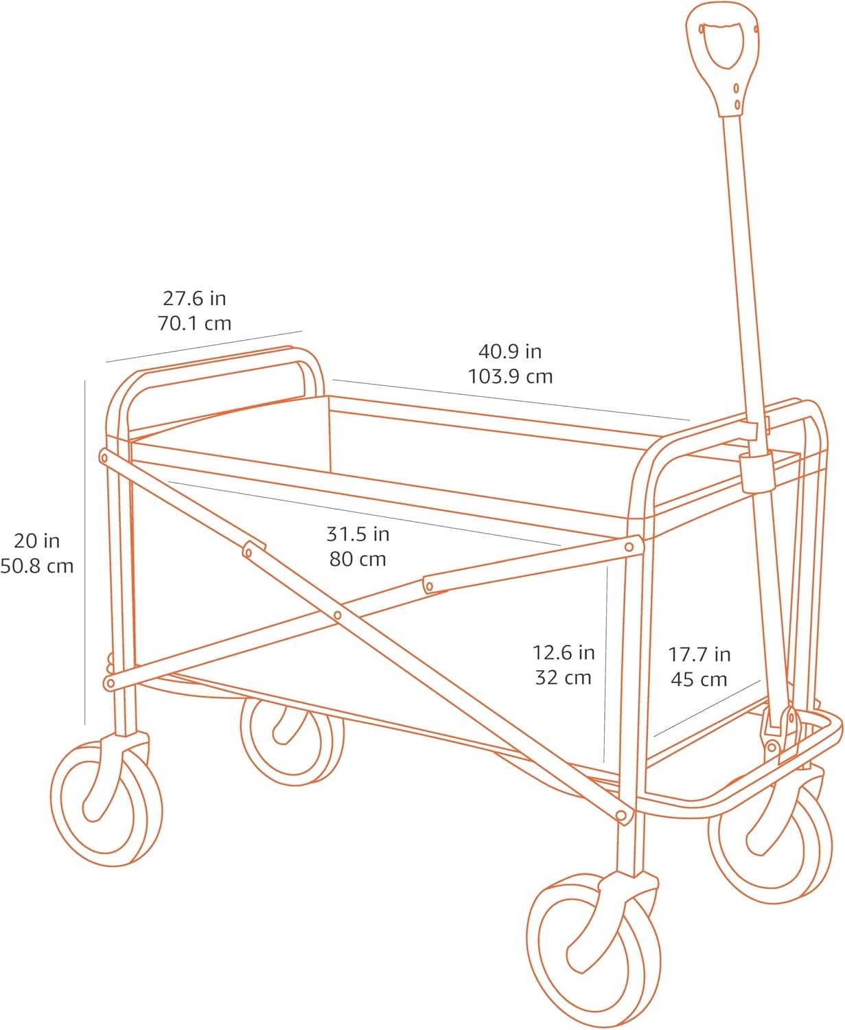 Collapsible Blue Garden Wagon Foldable Outdoor Camping Festival Trolley 120kg