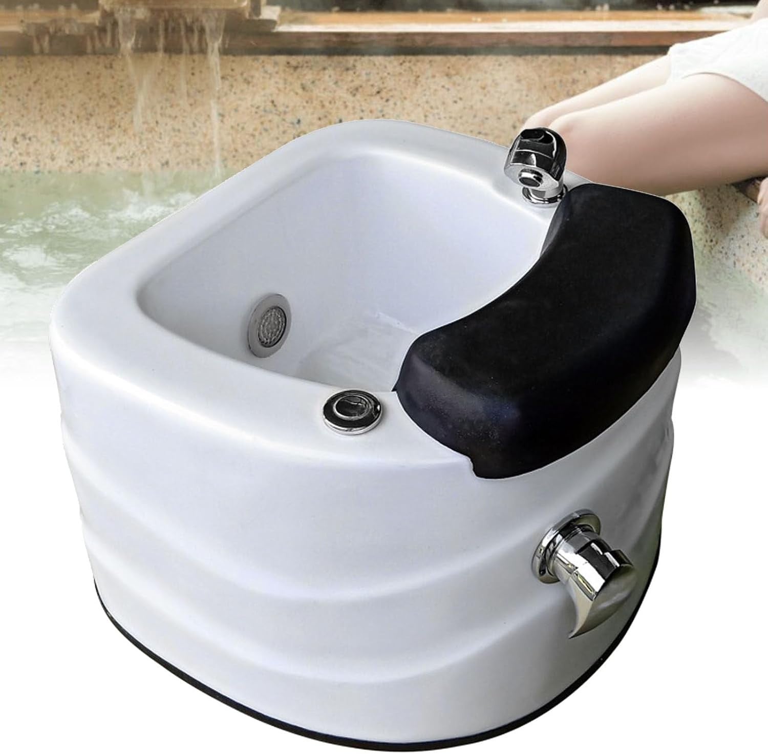 Foot Spa Bath with Heat Massage Jets Acrylic Pedicure Tub 220V LED Soaking