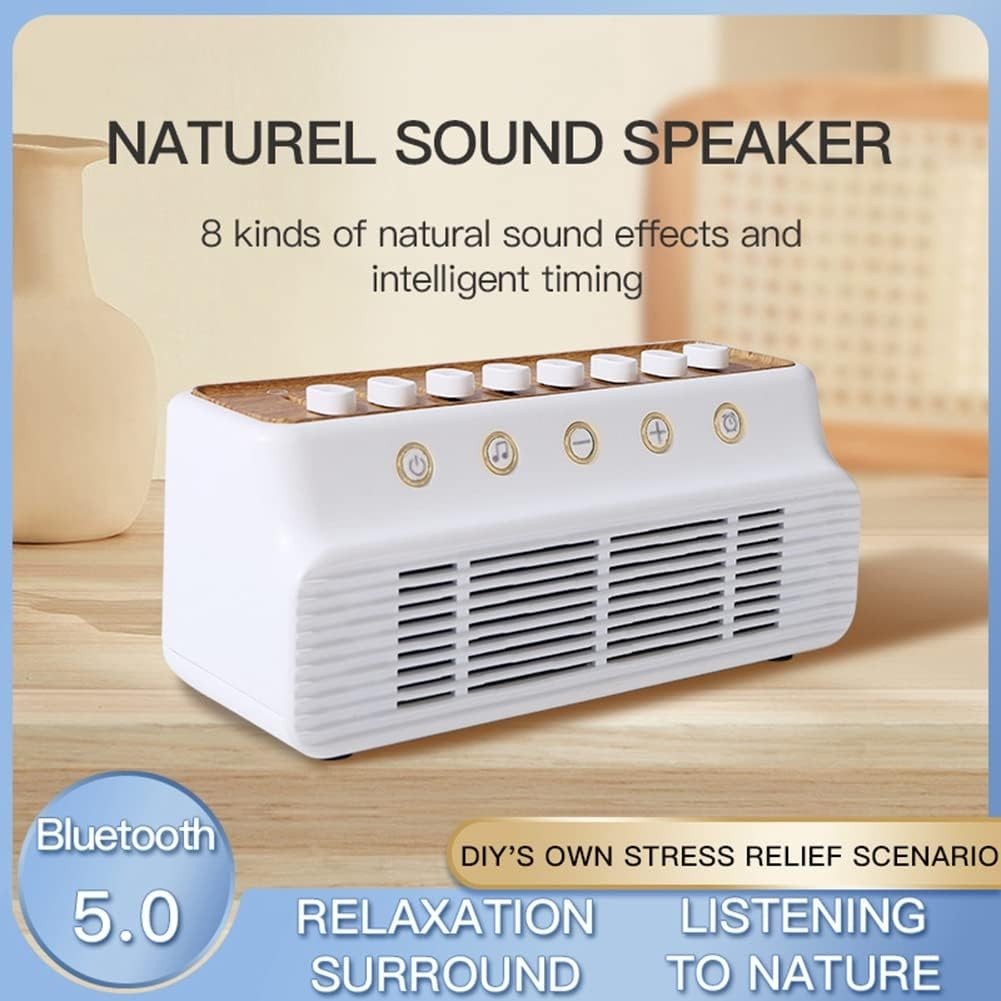 Bluetooth White Noise Machine with 8 Soothing Sounds & Timer Sleep Aid