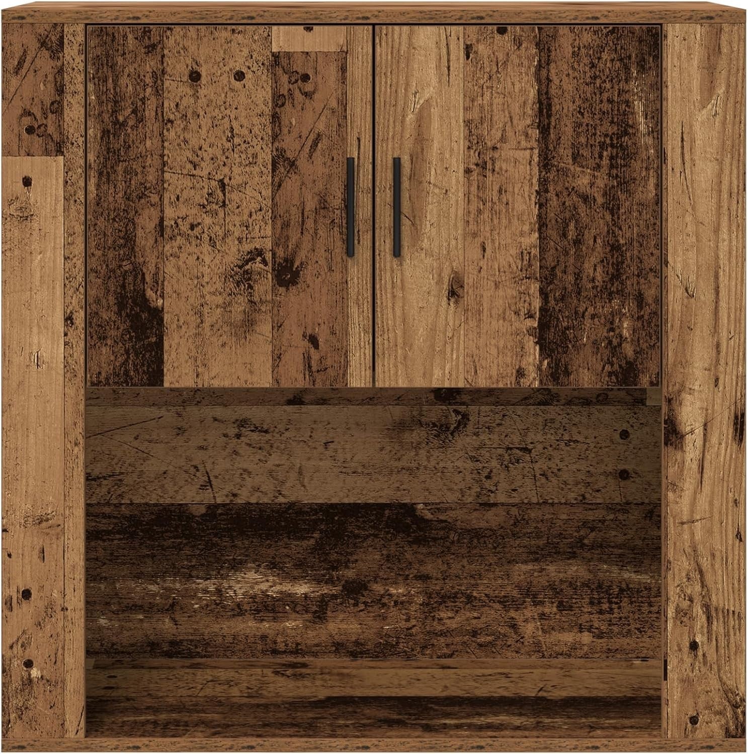 Rustic Reclaimed Wood Cabinet 2-Door Storage Unit for Bedroom & Living Room