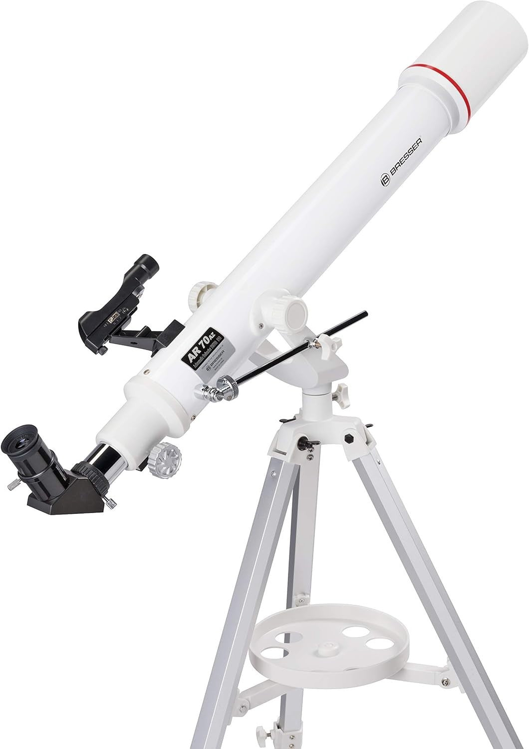 White 70/700 Az Telescope Manual Focus 35–140x Tripod Phone Adapter