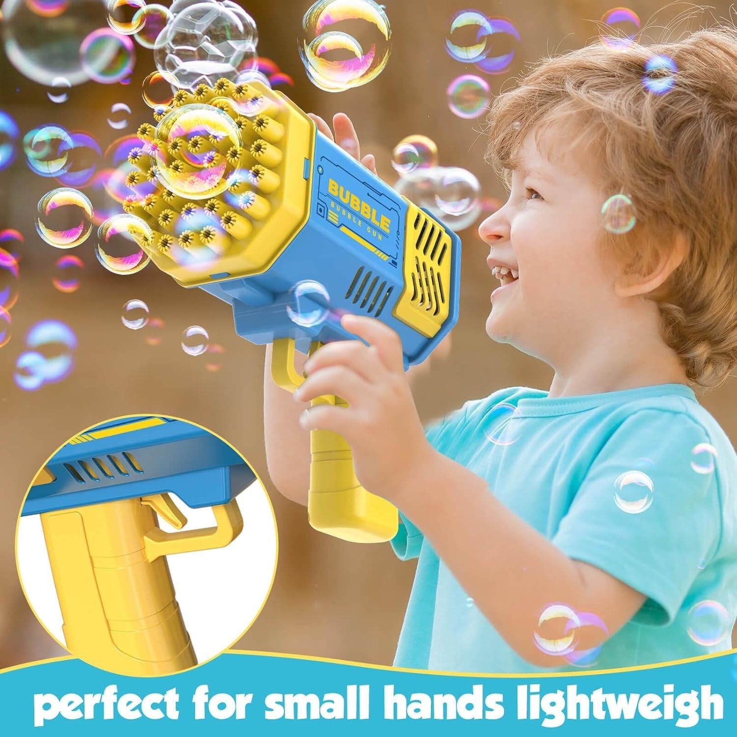 Rocket Bubble Gun 40 Hole LED Kids Bubble Machine