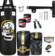 5ft Heavy Filled Punching Bag Adult Boxing MMA Training Kit Bracket