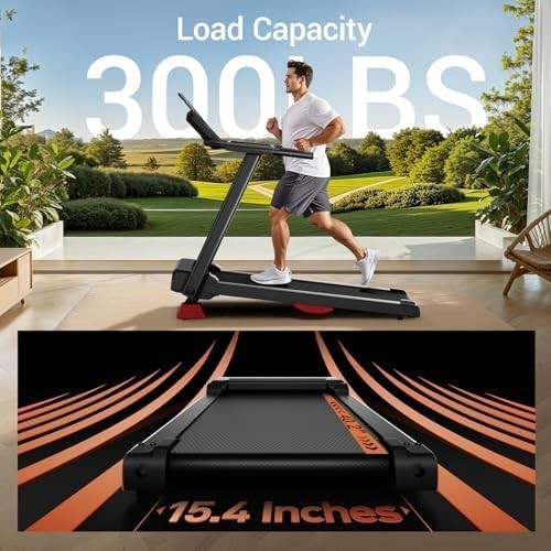 Foldable Home Treadmill 3.0HP 15% Incline 12KM/H Heart Rate Monitor