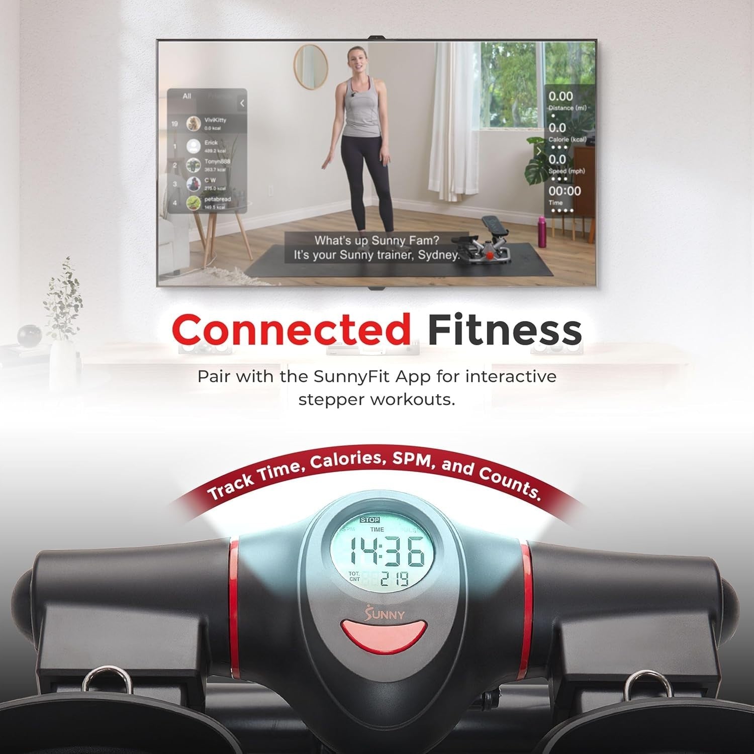 Heavy-Duty Mini Stair Stepper for Home w/ LCD Monitor, Bands & Height Adjust