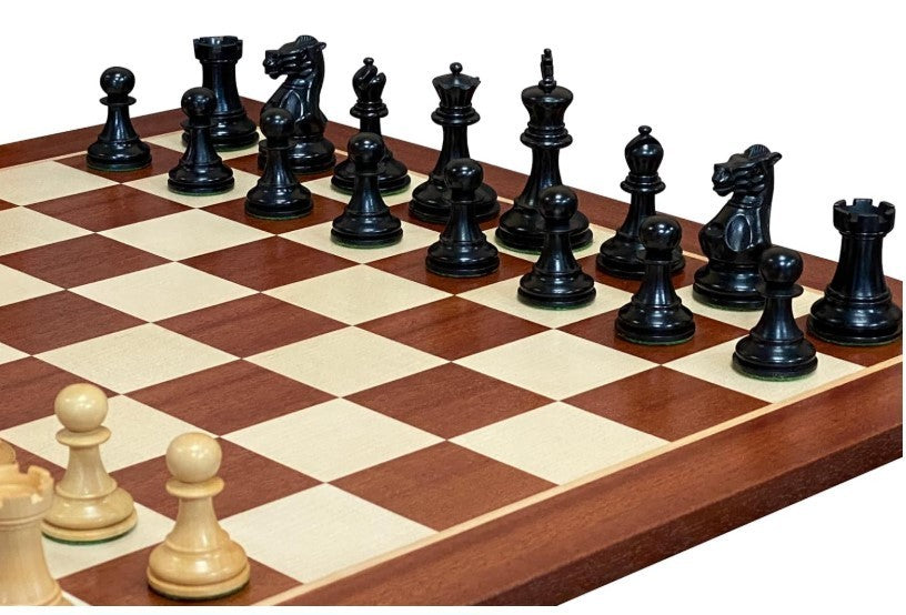 Luxury Mahogany Chess Set with Weighted Pieces & Wooden Storage Box