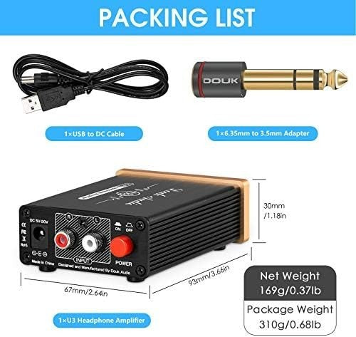 U3 Mini Class A Headphone Amplifier HiFi Desktop Stereo Amp DC5-20V
