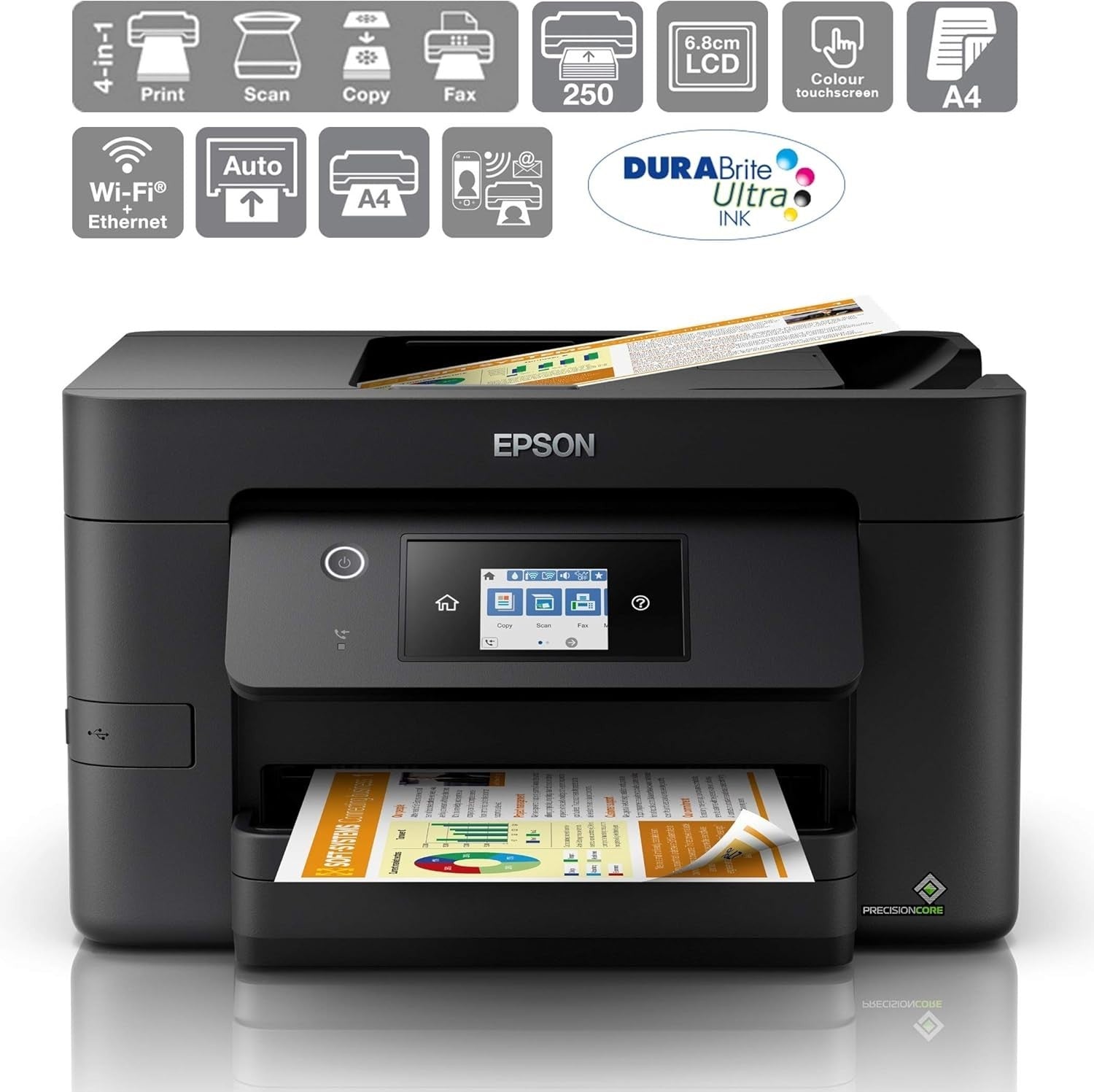 Wireless 4-in-1 Colour Printer | A4 Duplex, 25ppm, ADF + 2500 Sheets
