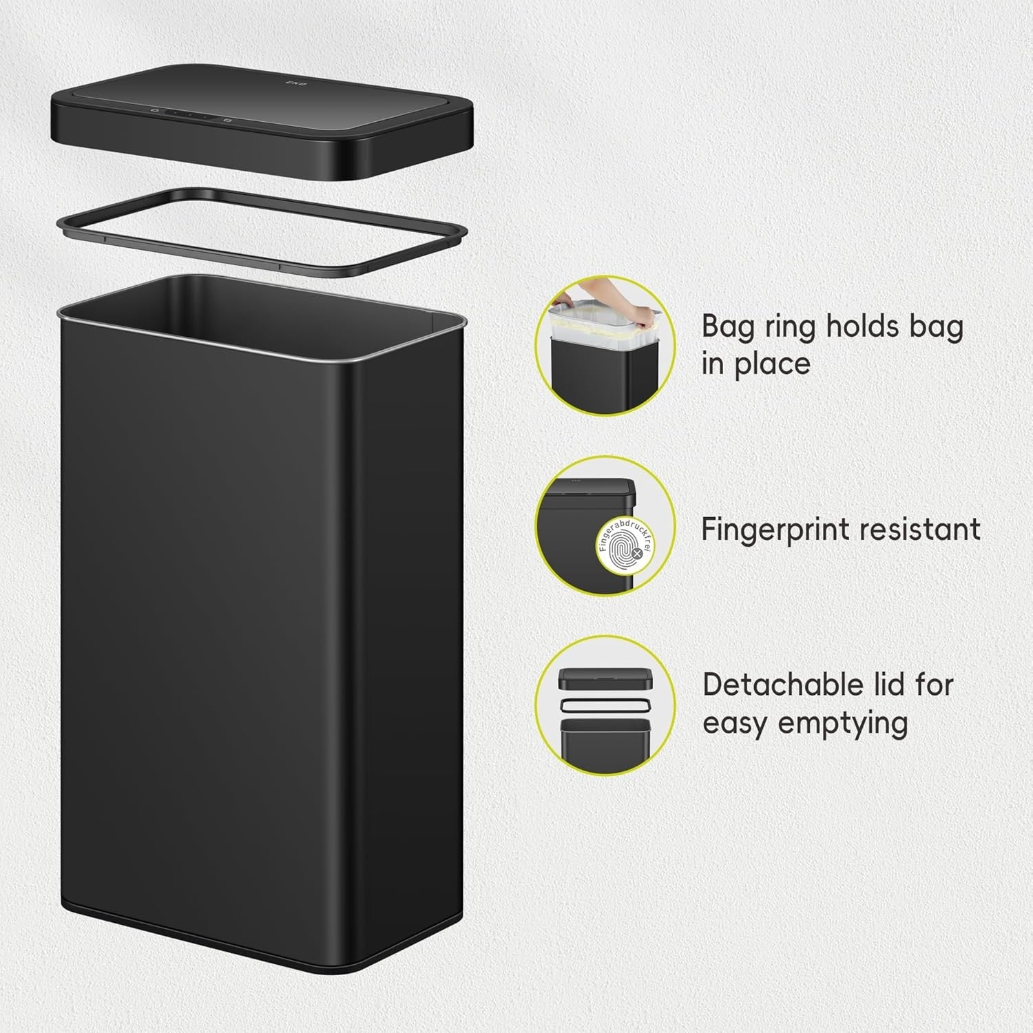 21 Gallon 80L Motion Sensor Kitchen Bin Stainless Steel Soft Close