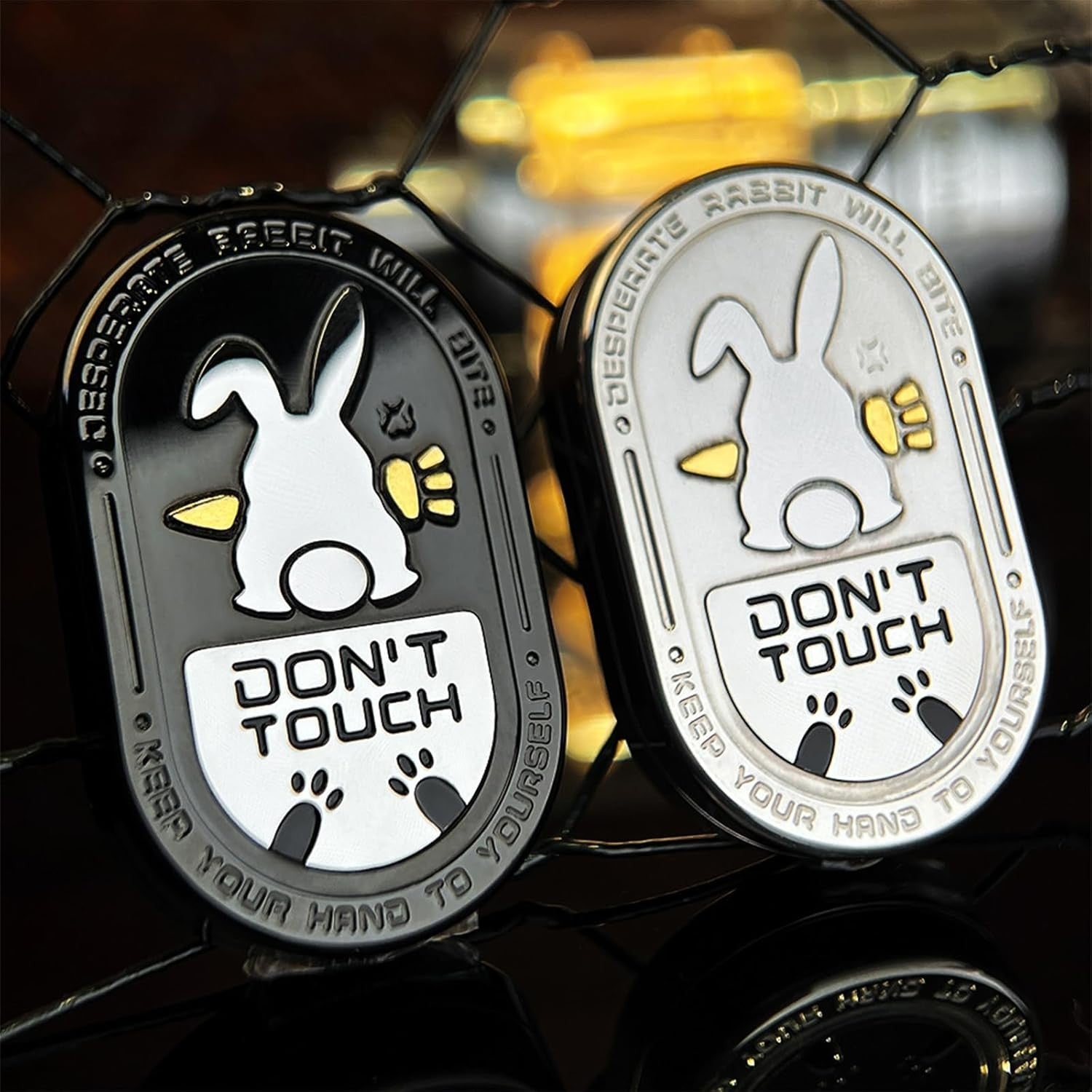 Silver Metal Rabbit Fidget Slider EDC Stress Relief Clicker