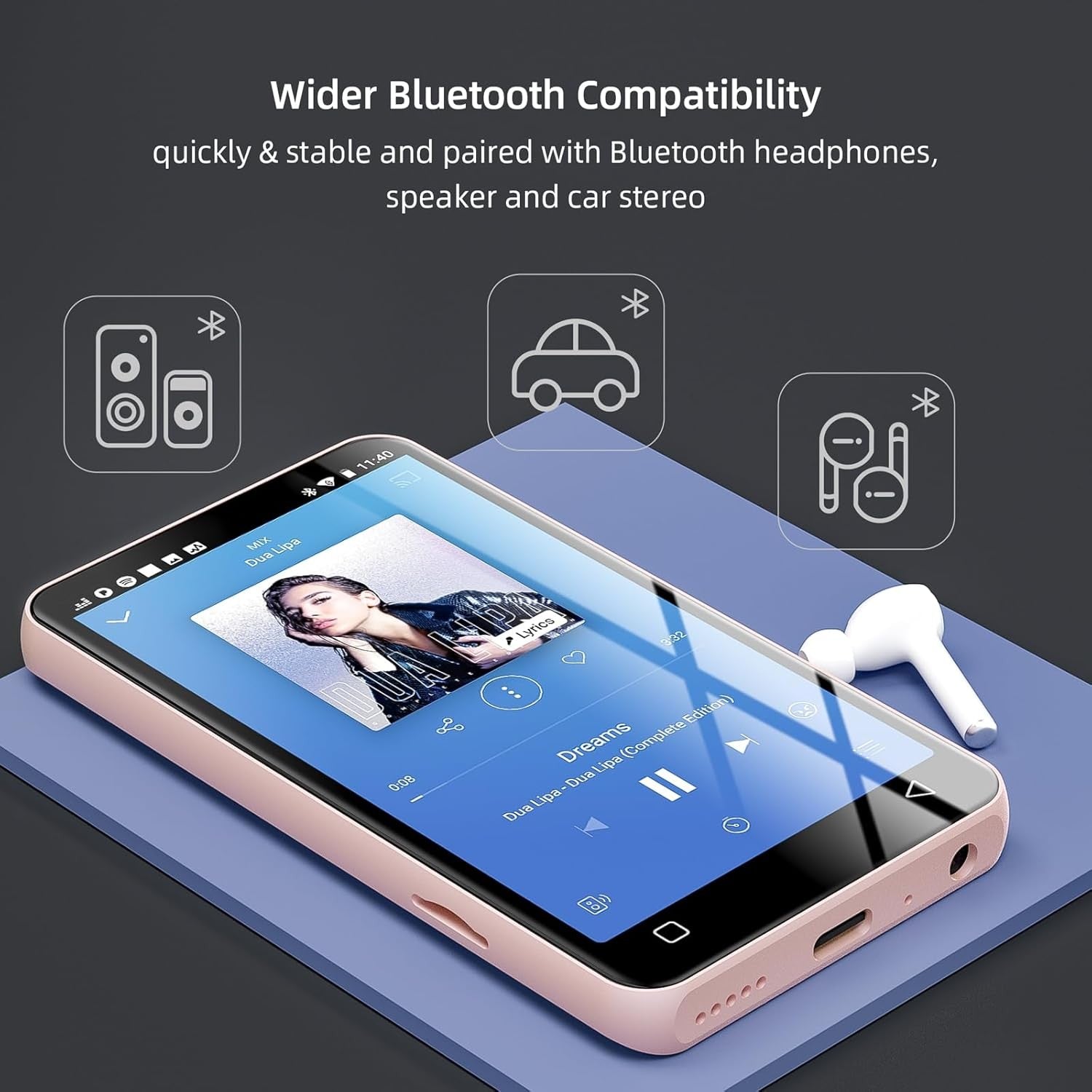 80GB MP3 Player WiFi Bluetooth 4" Touch Spotify HiFi