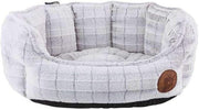 Small Plush Oval Dog Bed 50cm Washable Non Slip