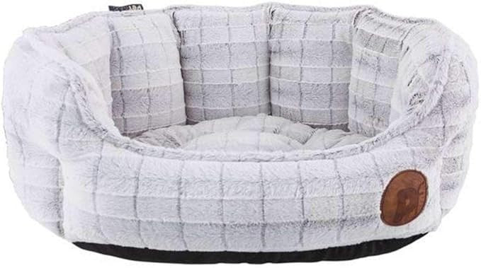 Small Plush Oval Dog Bed 50cm Washable Non Slip