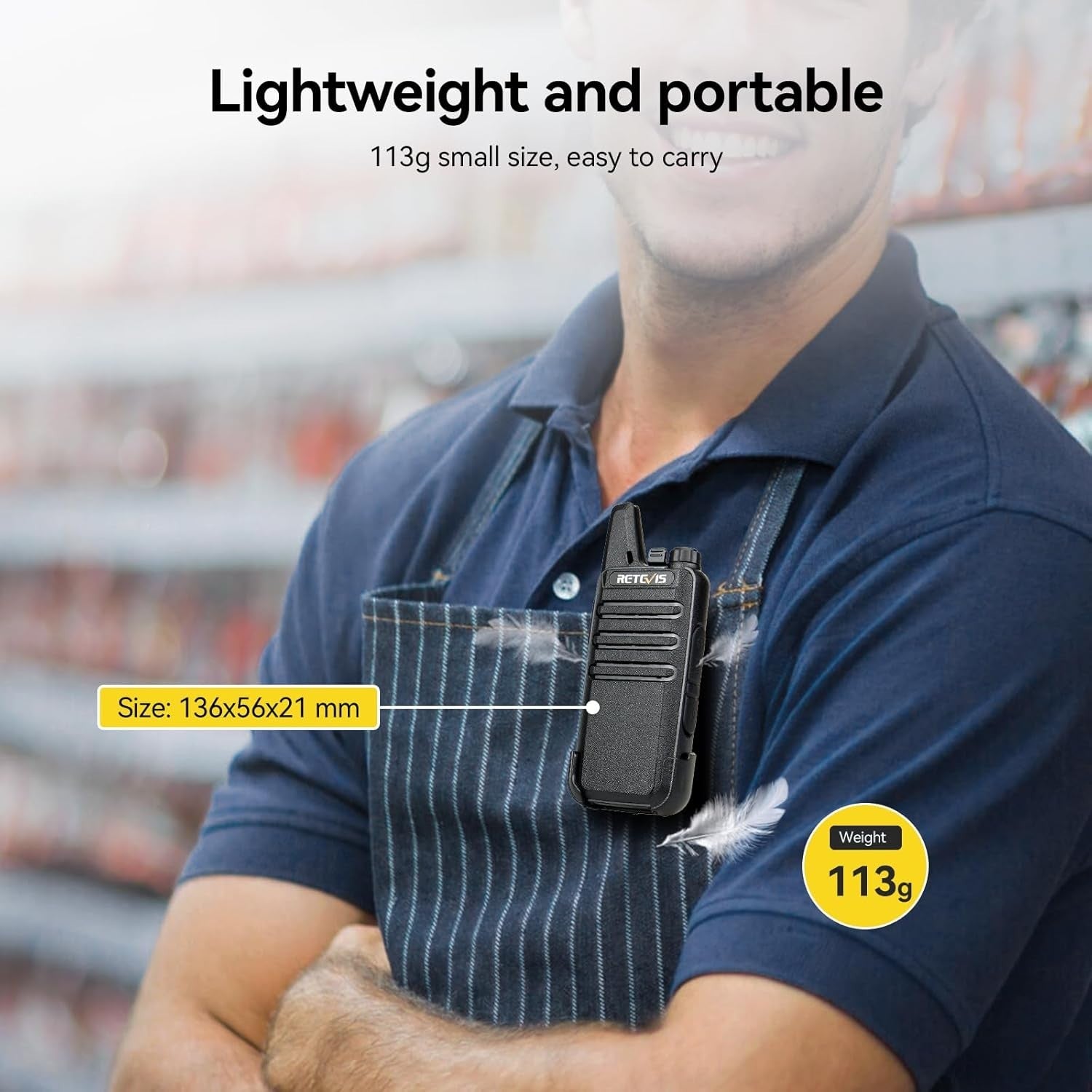 Mini Rechargeable Walkie Talkies VOX PMR446 Portable Radio 4 Pack