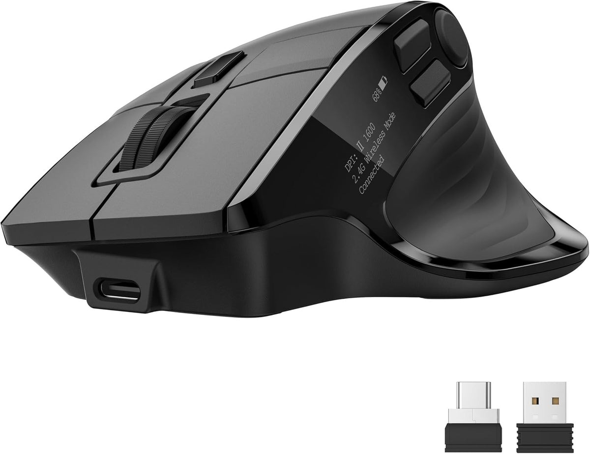 Ergonomic Vertical Wireless Mouse 4000 DPI Bluetooth Rechargeable