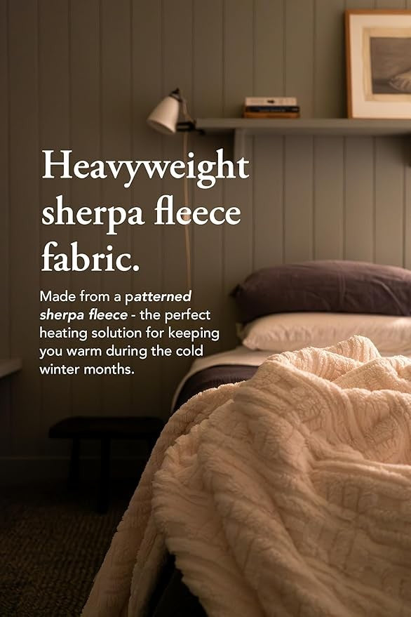 Luxury Electric Heated Throw Blanket King Sherpa Fleece 6 Heat Settings Washable
