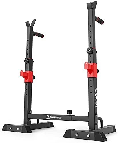 Heavy Duty Adjustable Squat Rack & Barbell Stand Dip Station Home Gym