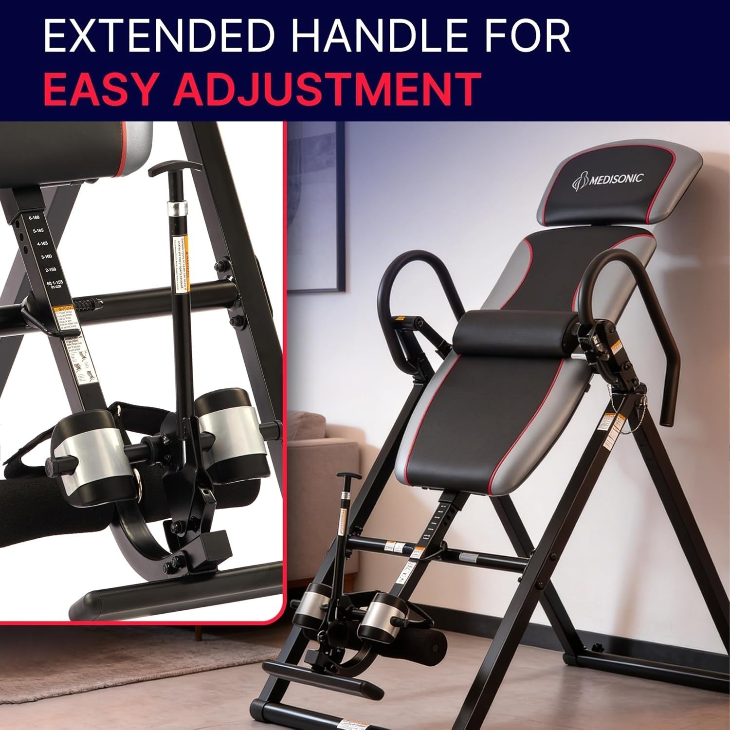 Deluxe Inversion Table with Heat & Vibrating Lumbar Pad, 300lb Capacity