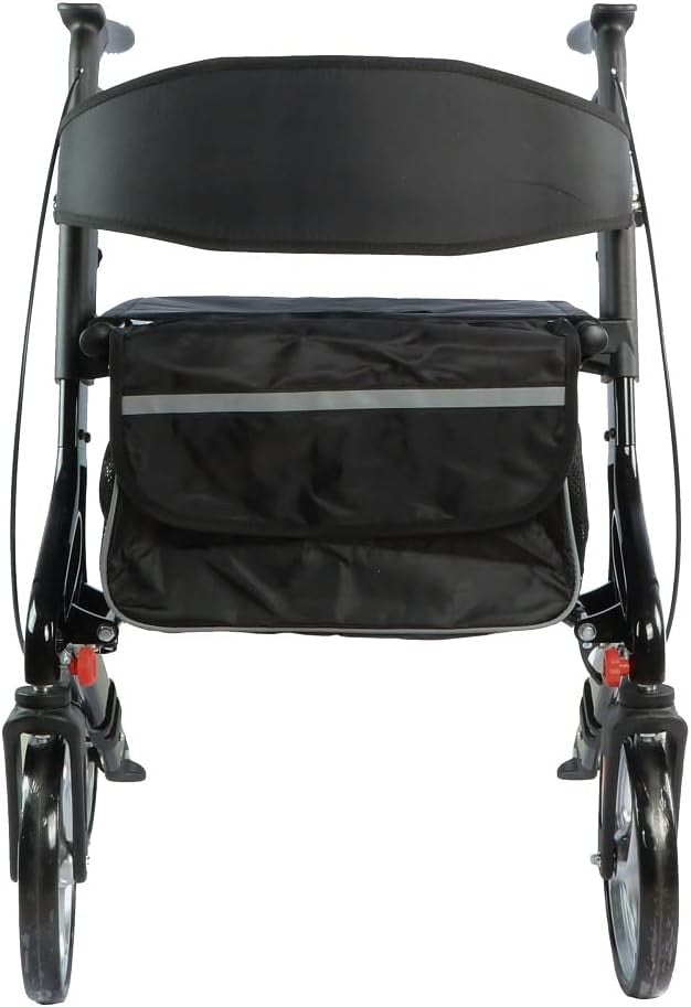 Lightweight Aluminium Rollator Walker with Seat 4 Wheel Folding Mobility Aid