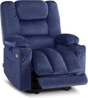 Zero Gravity Electric Recliner Chair Heat Massage Cup Holders Extended Footrest