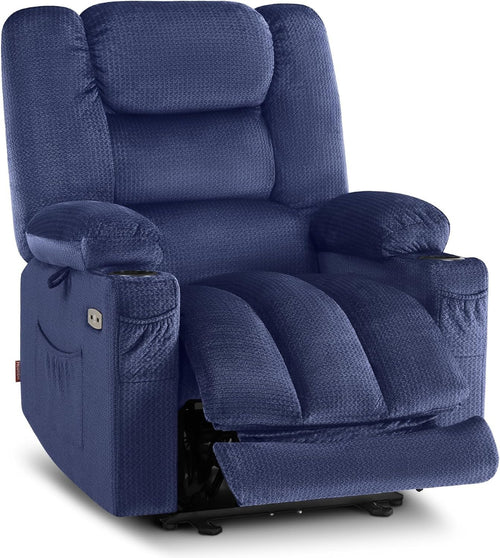 Zero Gravity Electric Recliner Chair Heat Massage Cup Holders Extended Footrest