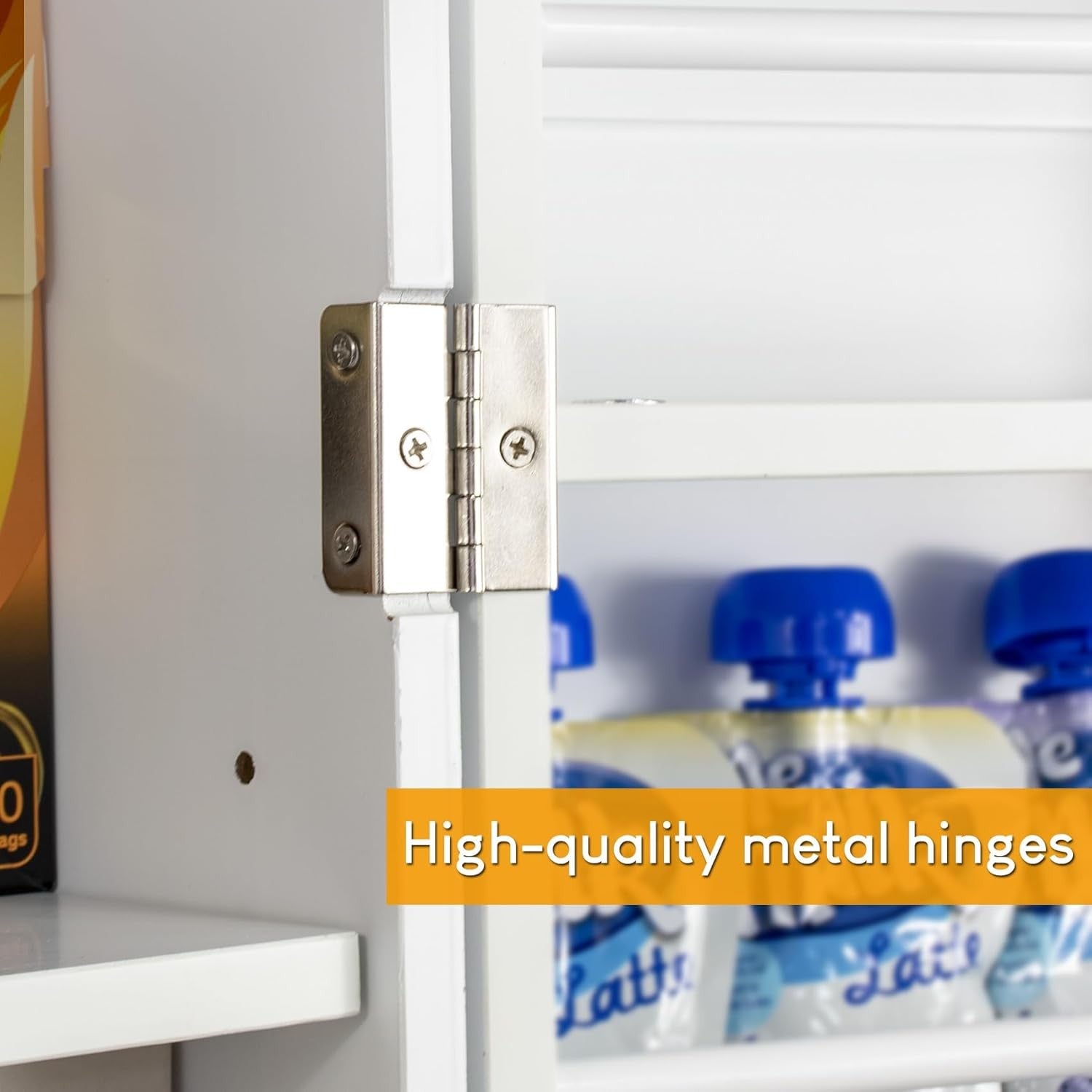 LED Pantry Cabinet Freestanding Storage Cupboard with Motion Sensor Light