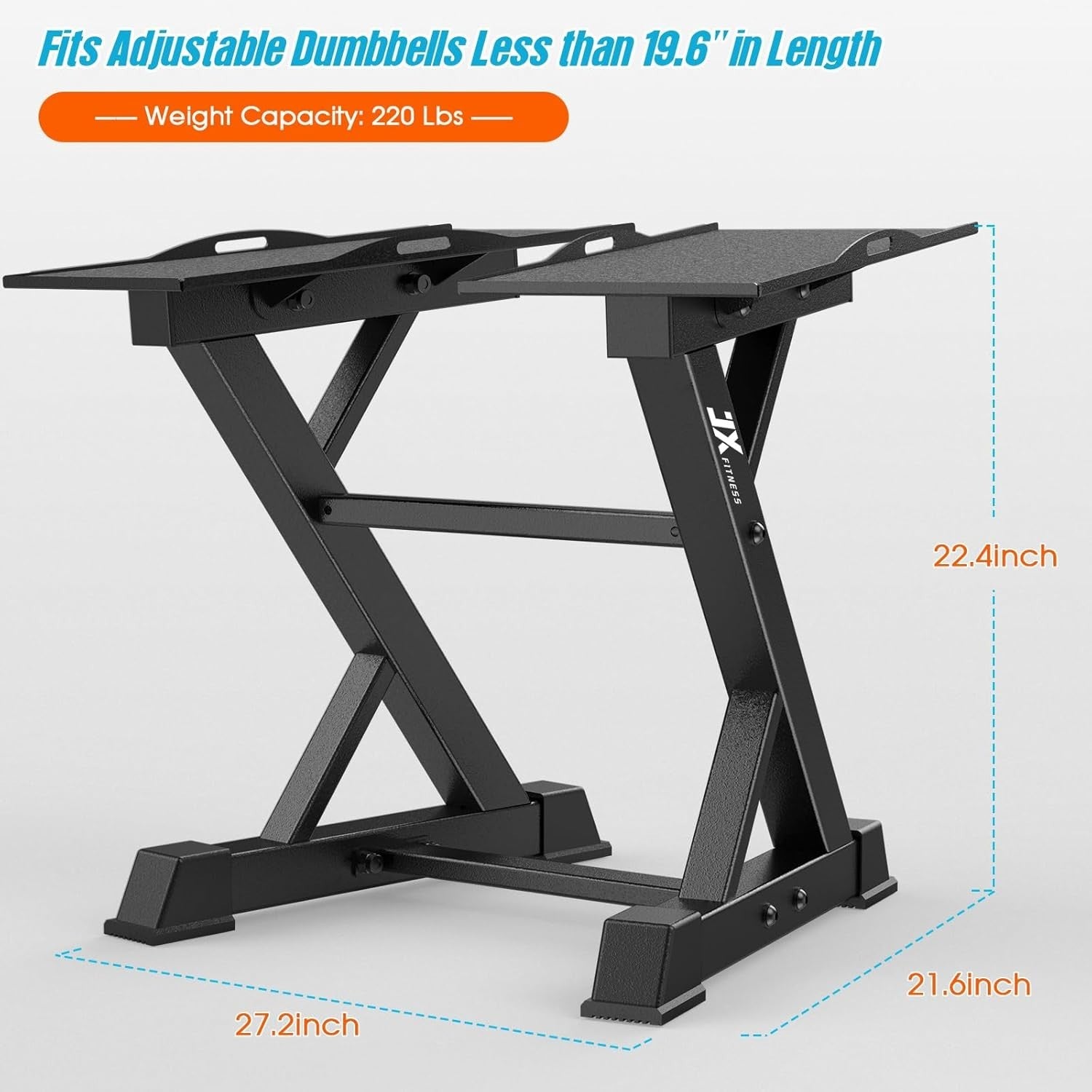 Heavy Duty Adjustable Dumbbell Rack 220LB Capacity Steel Stand Home Gym