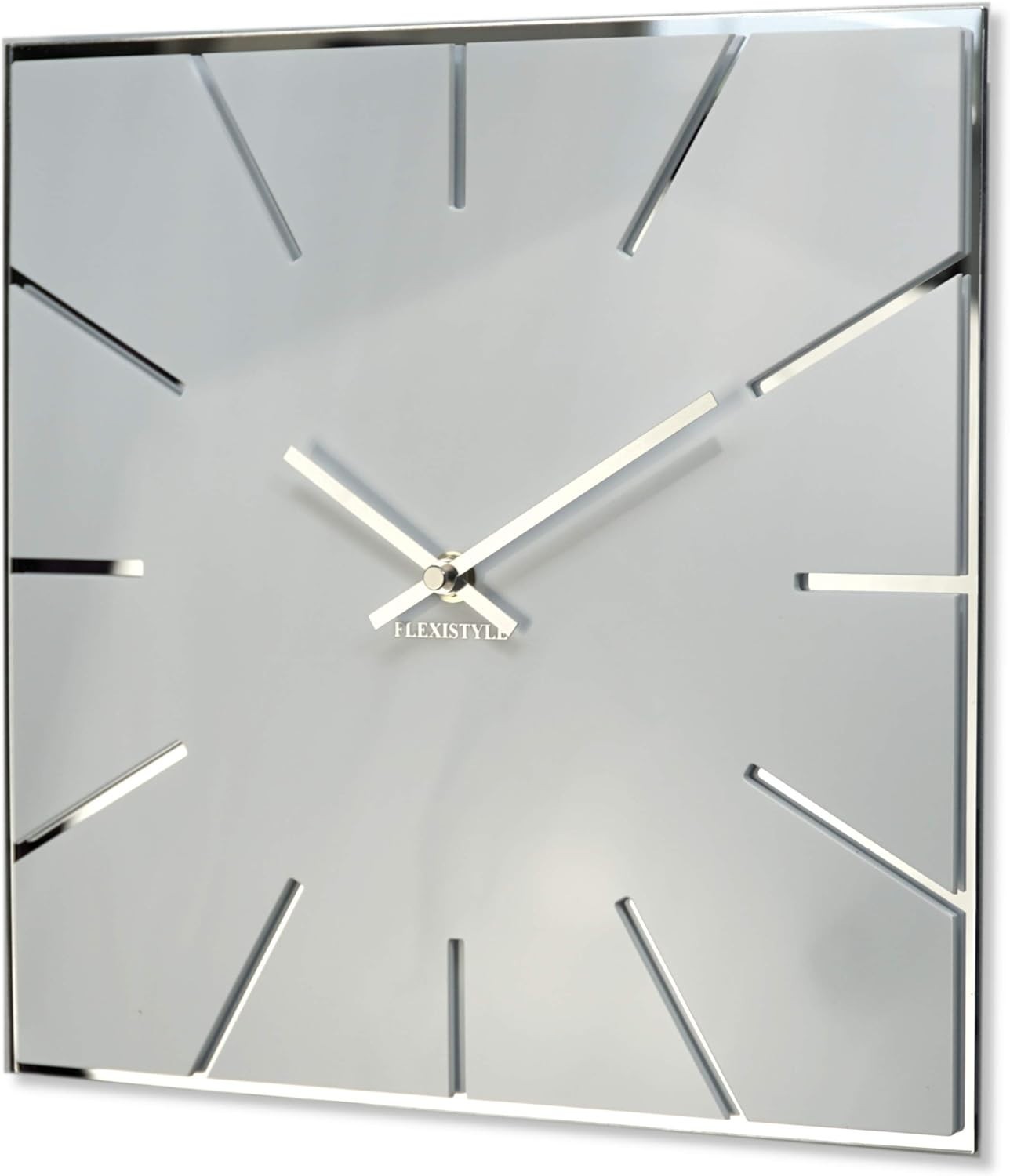 Modern 30cm Silent Acrylic Wall Clock White High Gloss Home Office Decor