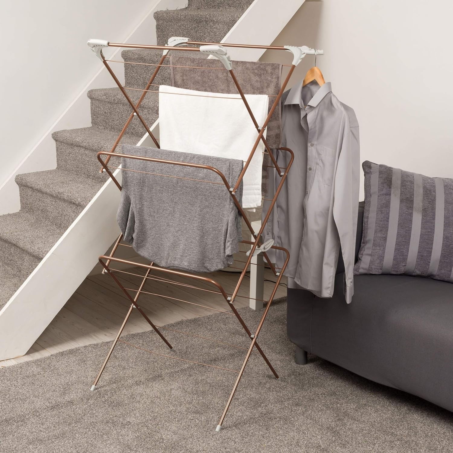 Large Folding Clothes Airer Indoor Laundry Drying Rack 15m Space Heavy Duty