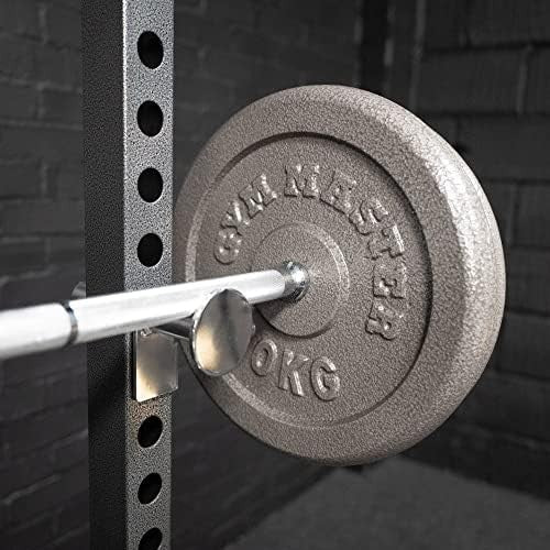 Heavy-Duty Half Power Cage Squat Rack Gunmetal with Dip Station & Safety Bars