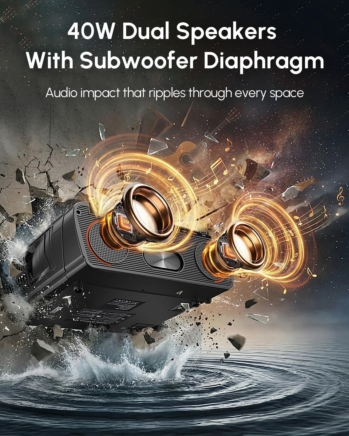 2400 ANSI 4K Daylight Smart Projector HDR10+ WiFi6 40W Dolby DTS